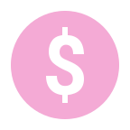 Pink cartoon dollar symbol